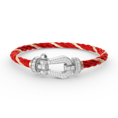 [GALE]FORCE LARGE HORSESHOE FULL DIAMOND BRACELET SILVER