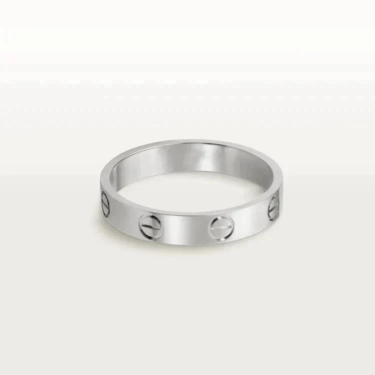 [GALE] Liebesring 4 mm 1 Diamant Silber